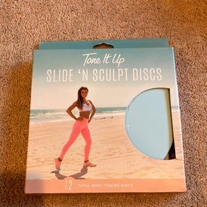NWT Tone It Up Exercise Sliders N' Sculpt Discs for Toning, Set of 2, bl…